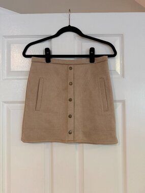 Beige Button Skirt